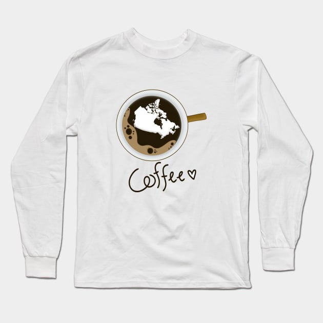 Coffee Love Canada Long Sleeve T-Shirt by thenewkidprints